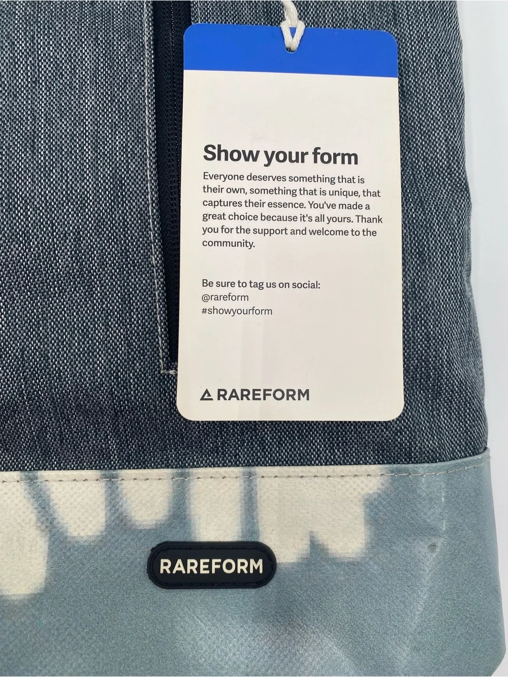 Rareform Cora Tote Laptop Bag - Grey with Light Blue Accent